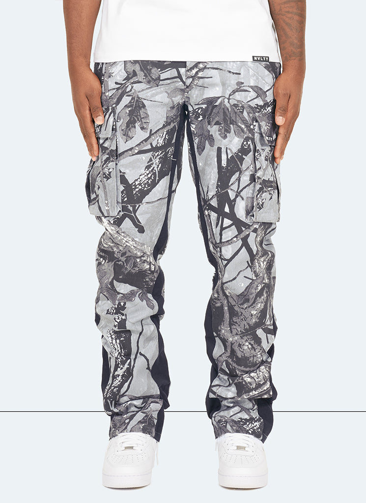 Pantalon cargo vintage Flare - Camouflage Black Tree
