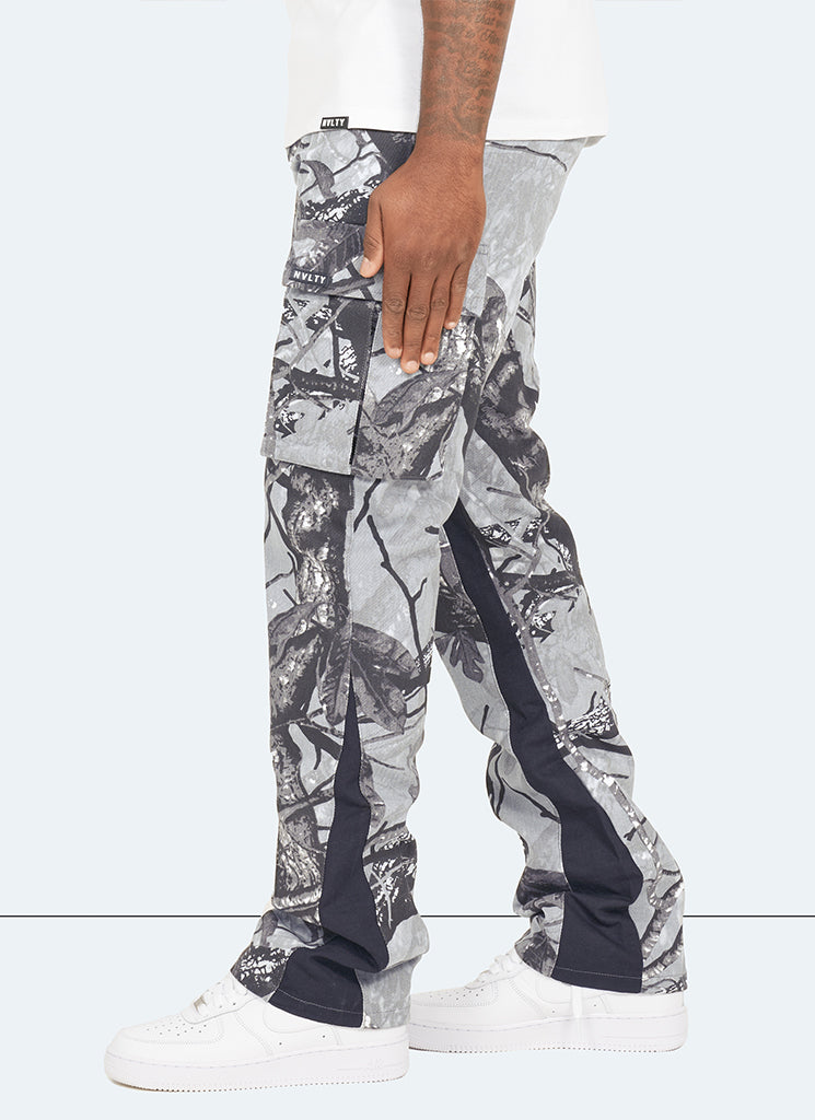 Pantalon cargo vintage Flare - Camouflage Black Tree