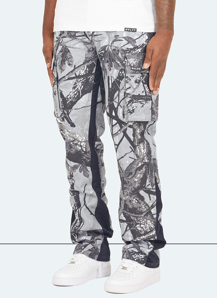 Pantalon cargo vintage Flare - Camouflage Black Tree