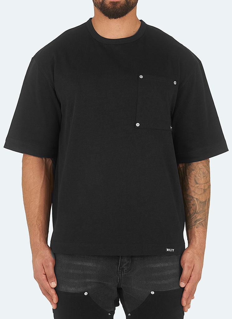 T-shirt épais à rivets - Noir
