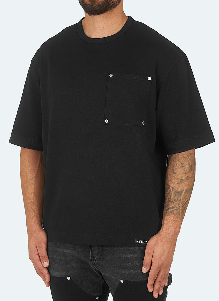 T-shirt épais à rivets - Noir