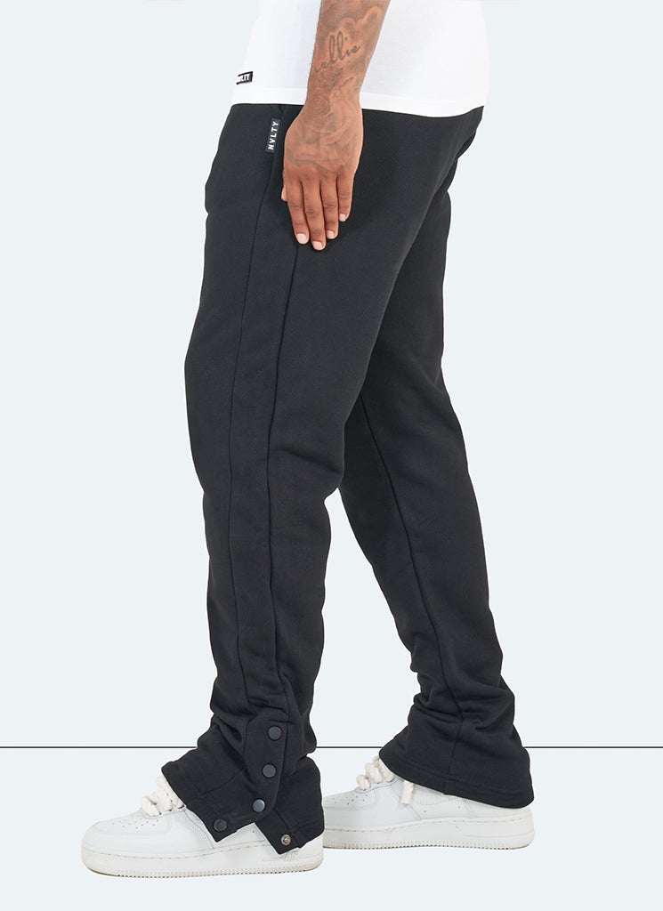Vintage Flare Snapper Jogginghose - Schwarz