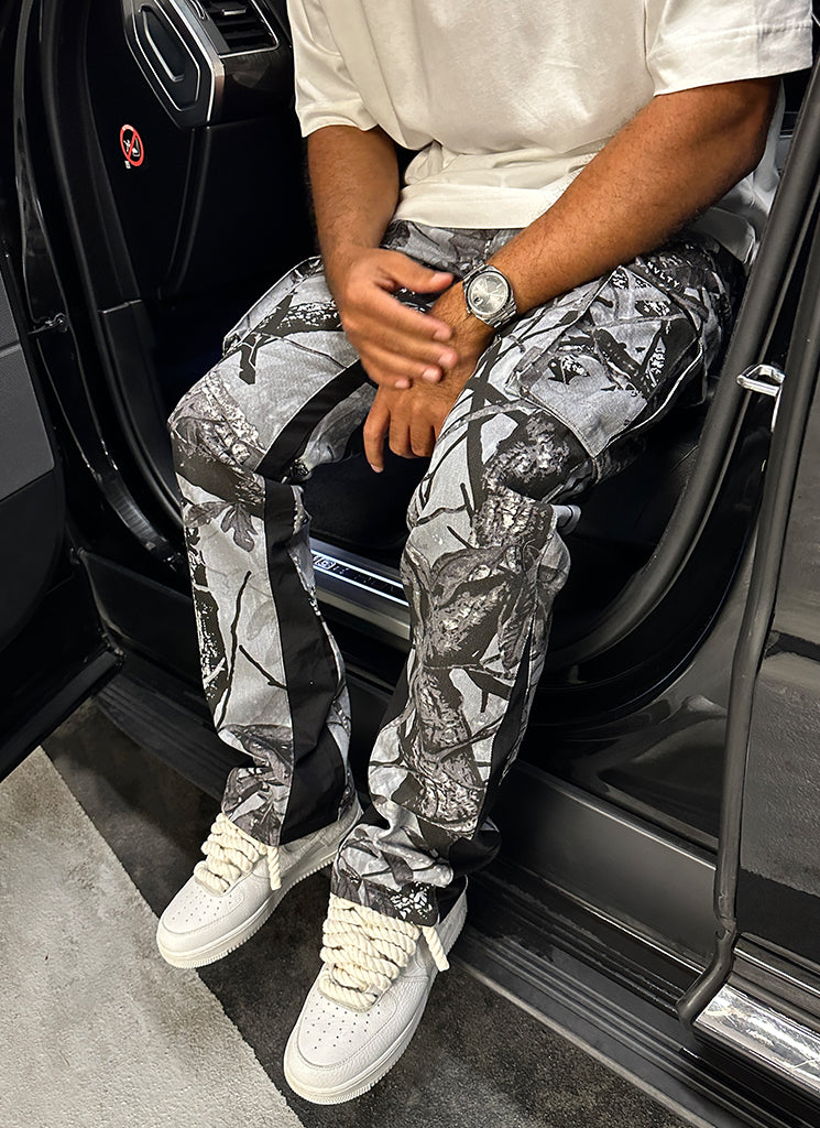 Pantalon cargo vintage Flare - Camouflage Black Tree