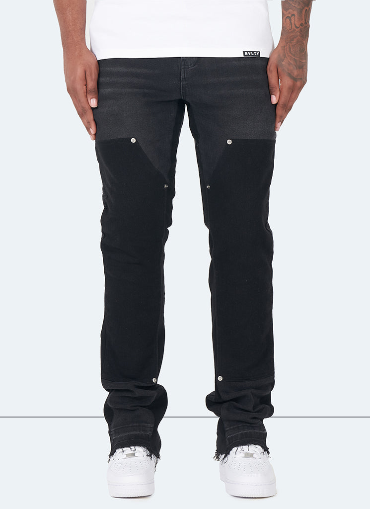 Jean évasé vintage de charpentier - Noir