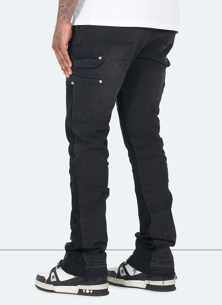 Jean évasé vintage de charpentier - Noir