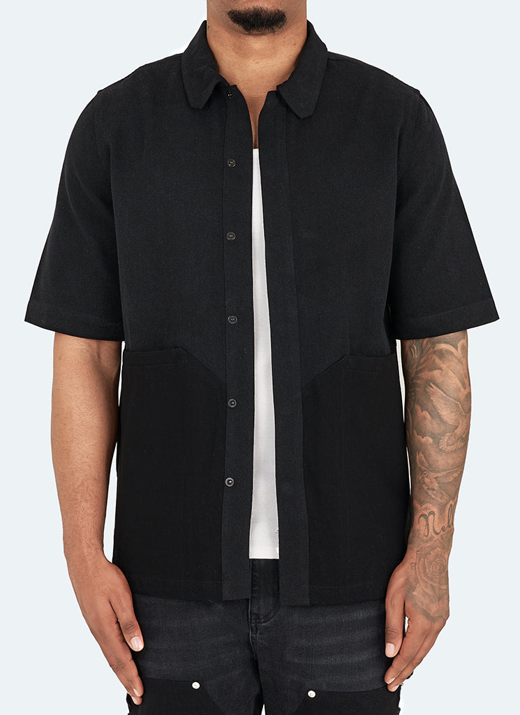 Chemise en jean vintage de charpentier - Noir