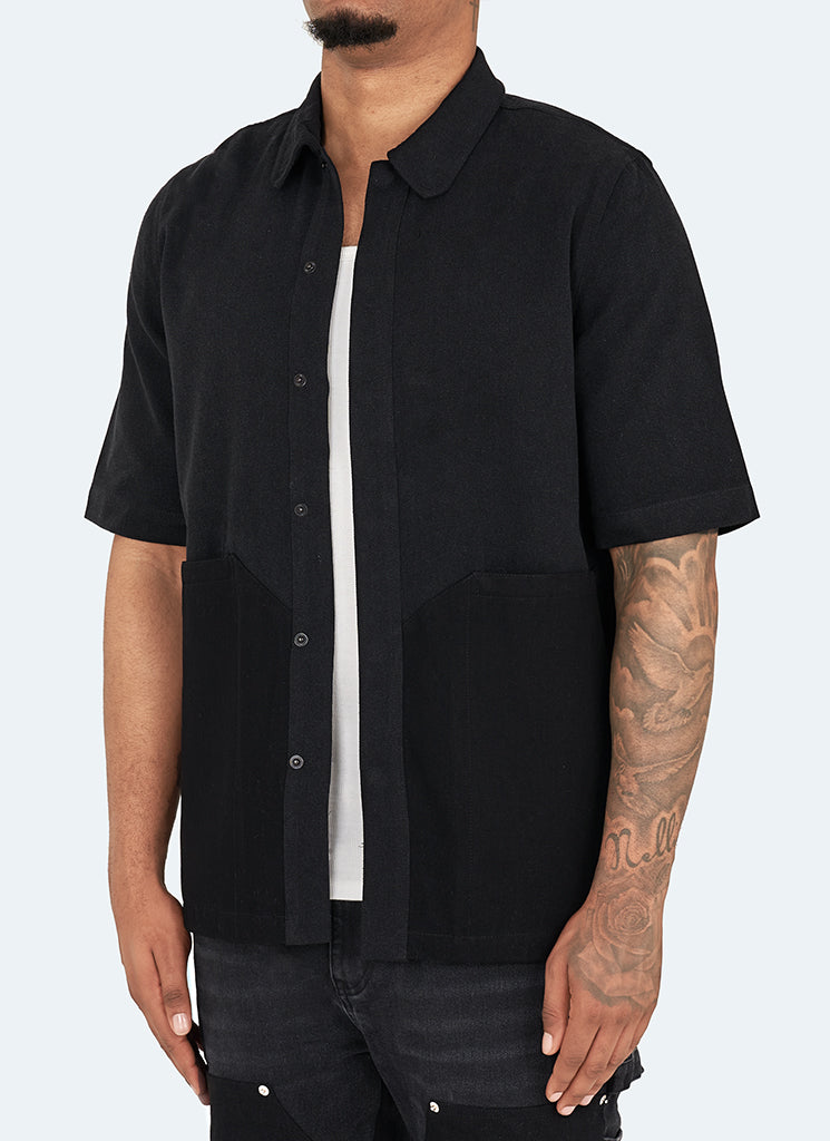 Chemise en jean vintage de charpentier - Noir