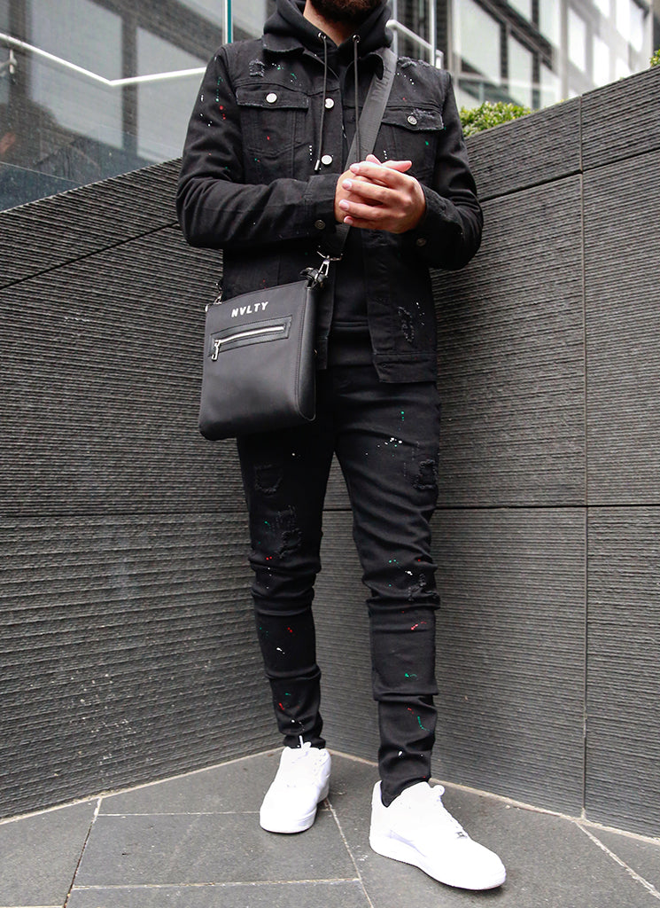 Jean Patchwork Paint - Noir