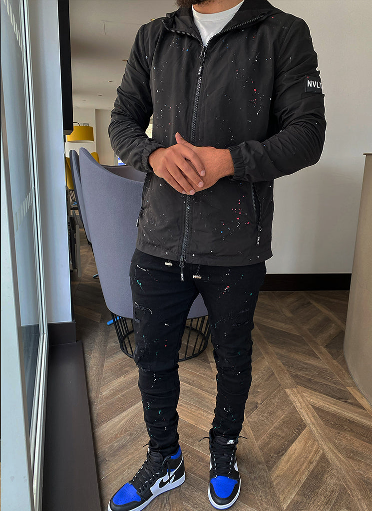 Paint Windbreaker - Schwarz
