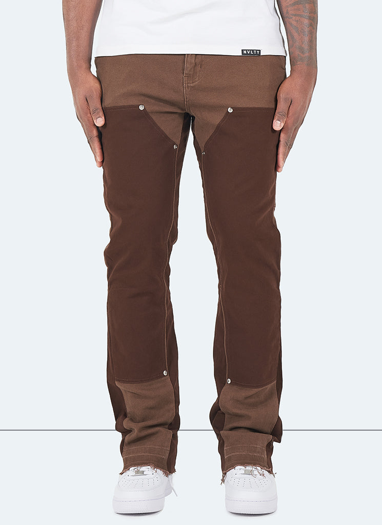 Jean évasé vintage de charpentier - Marron