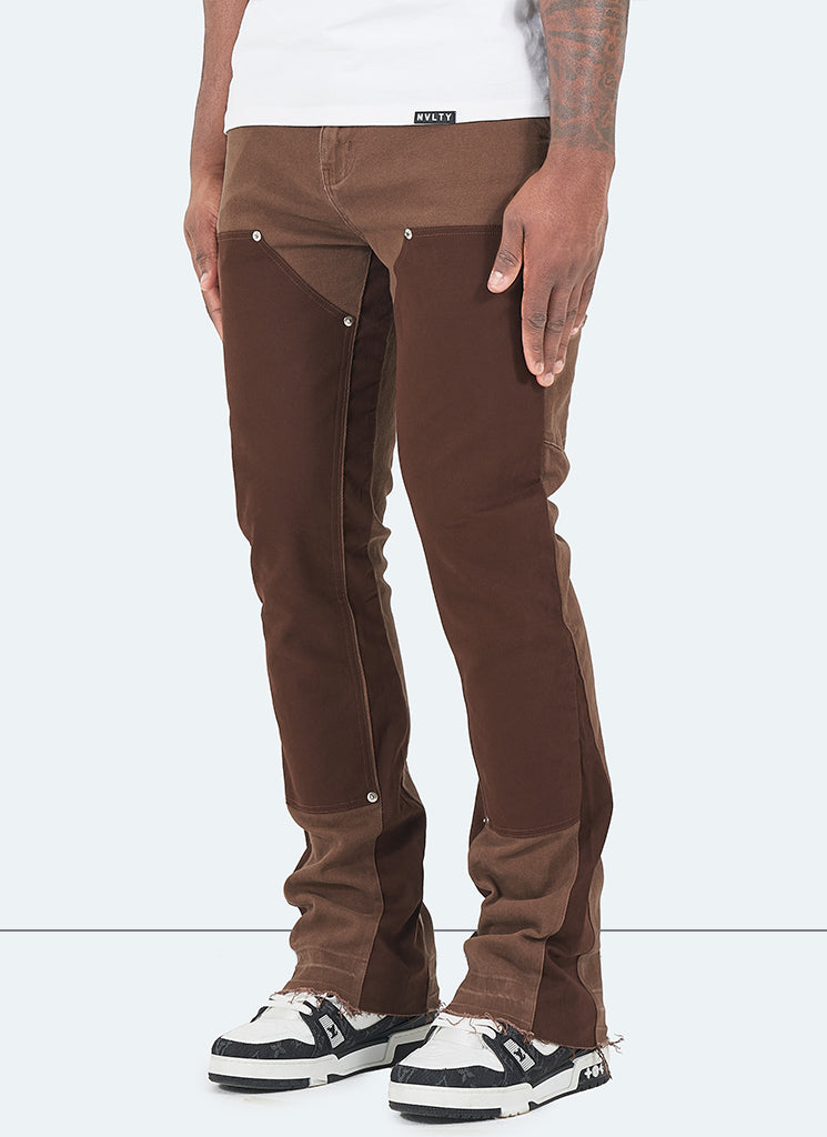 Jean évasé vintage de charpentier - Marron