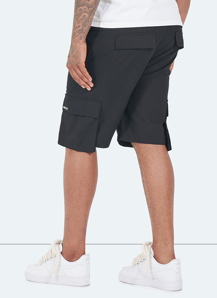 Short cargo vintage à 4 poches - Noir