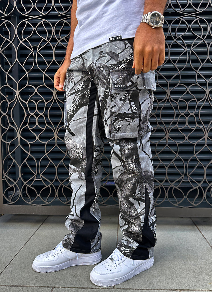 Pantalon cargo vintage Flare - Camouflage Black Tree