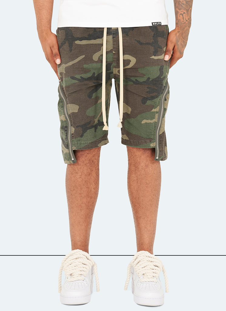Short cargo zippé vintage - Camouflage