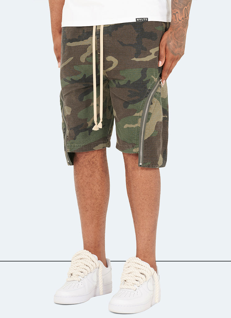 Short cargo zippé vintage - Camouflage