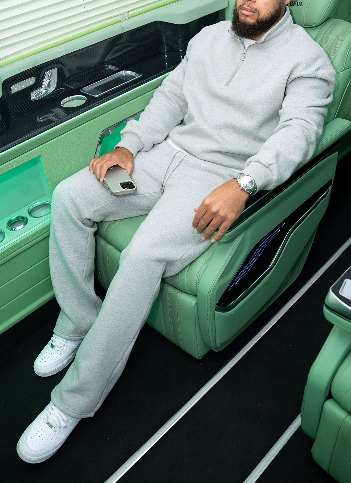 Heavyweight Luxe Flare Joggers - Grey