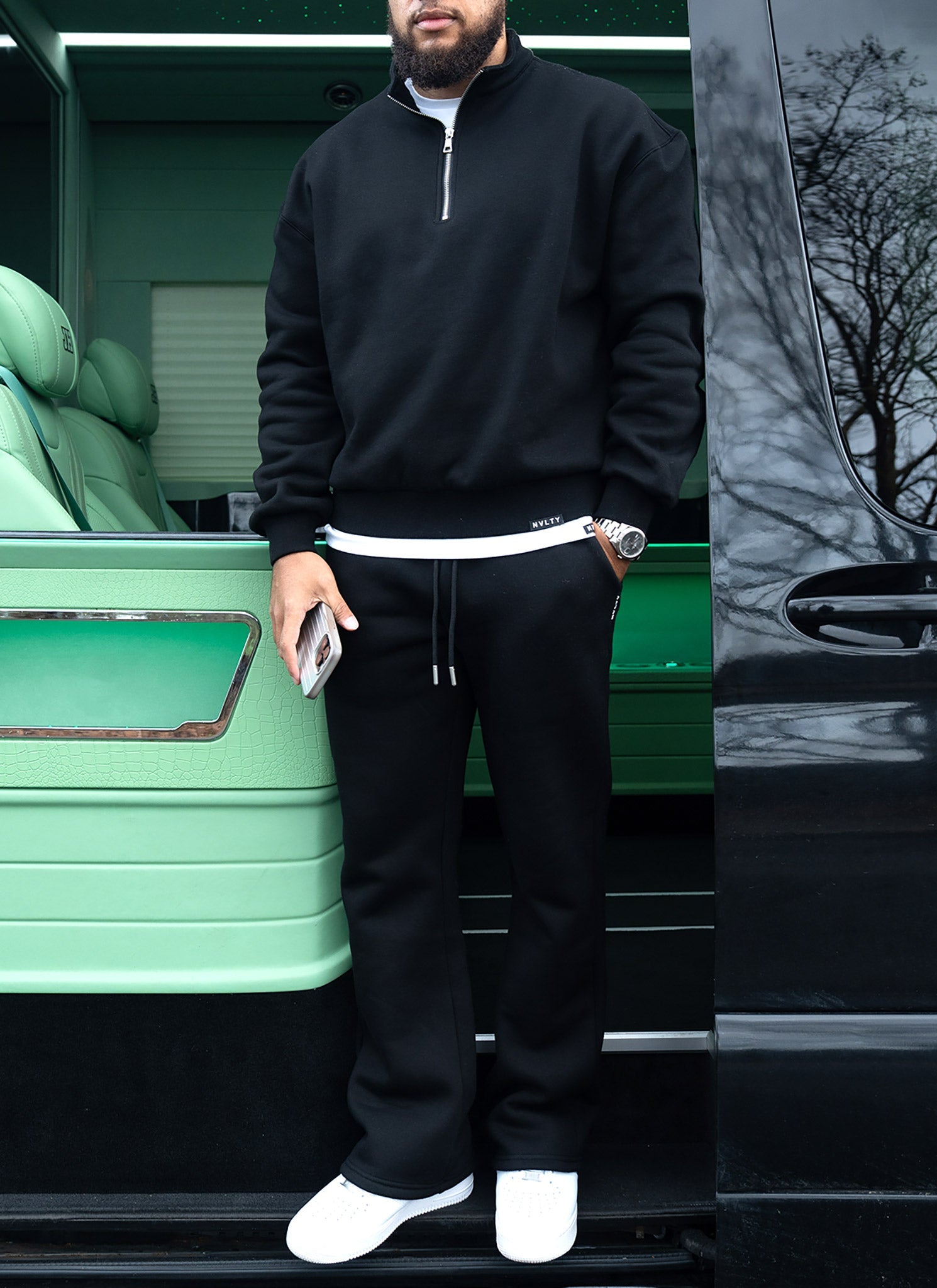 Heavyweight Luxe Quarter Zip - Black