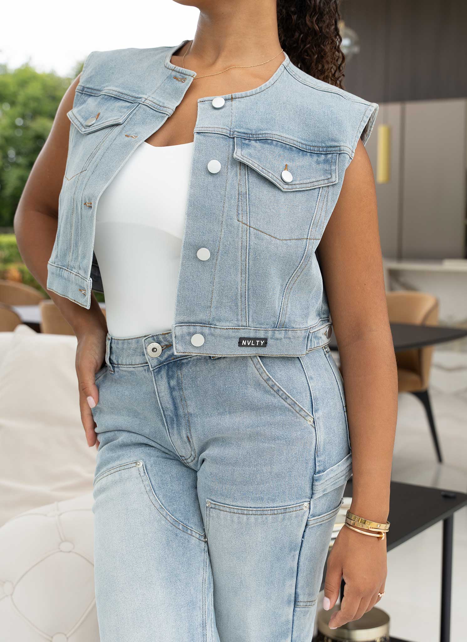Vintage Denim Vest - Blue