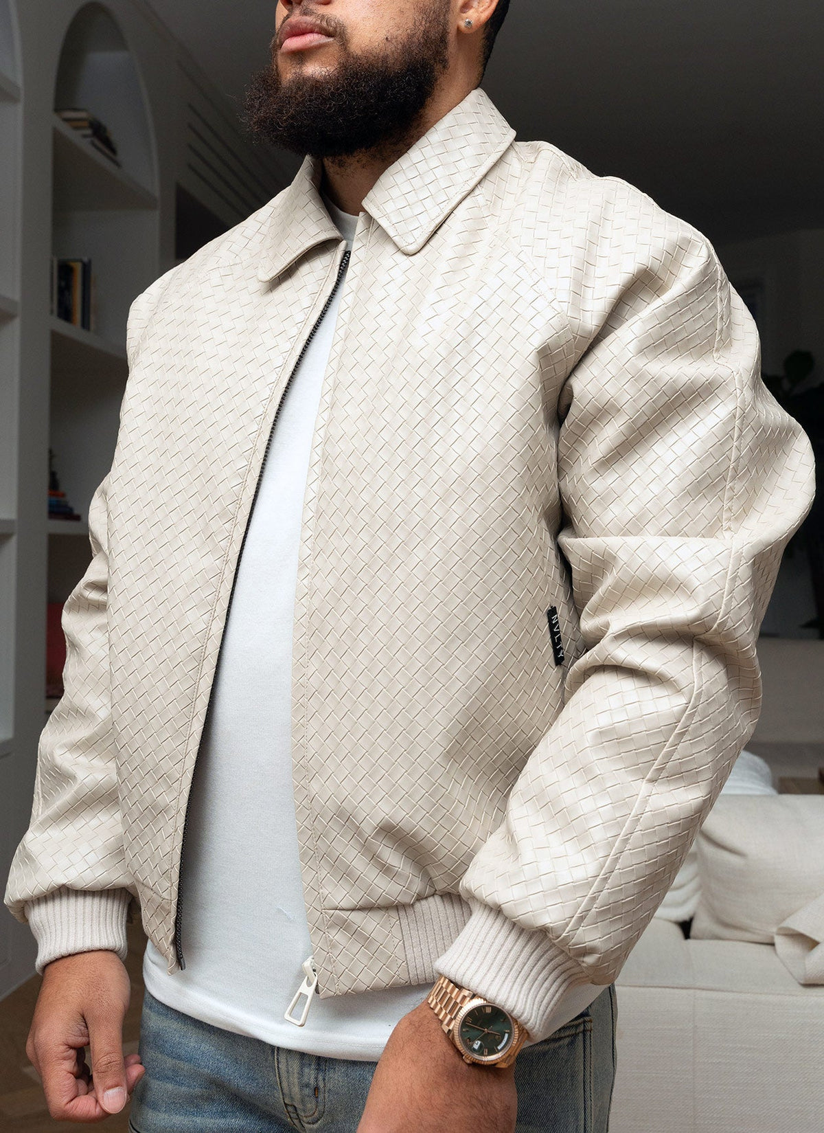 Interlock Aviator Jacket - Ivory