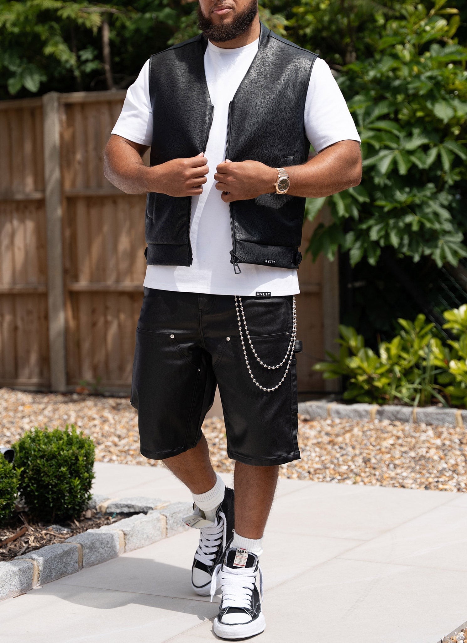 Gilet en cuir - Noir