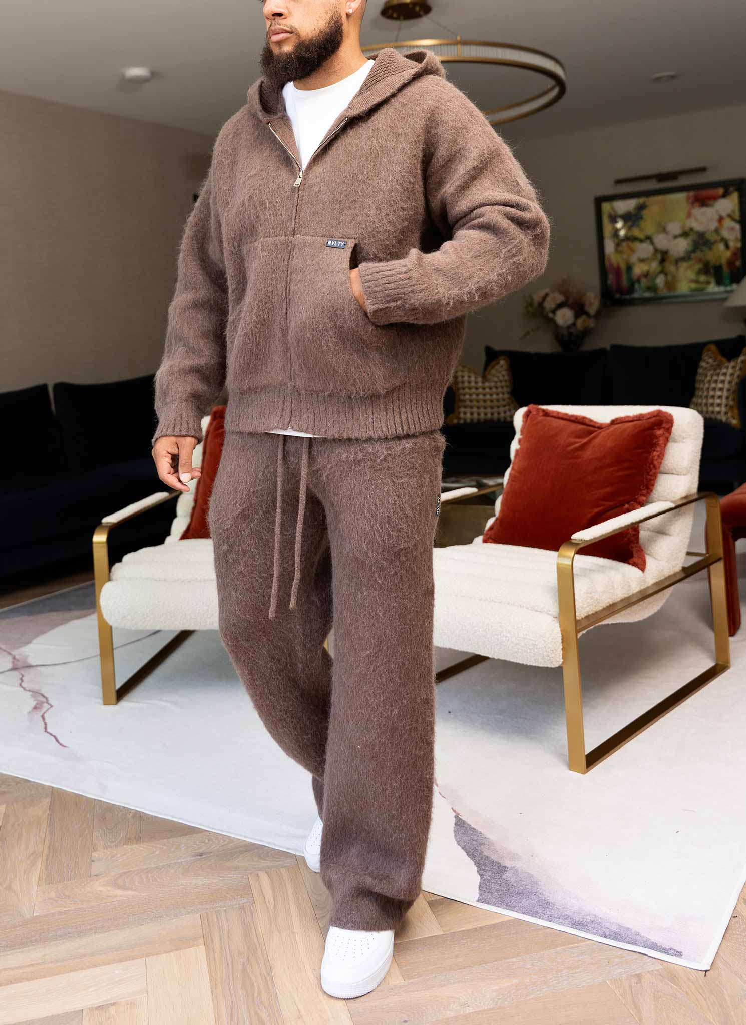 Mohair Joggers - Brown