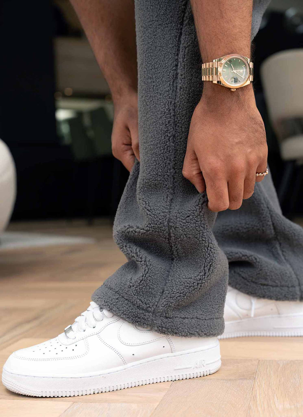 Sherpa Zip Joggers - Grey