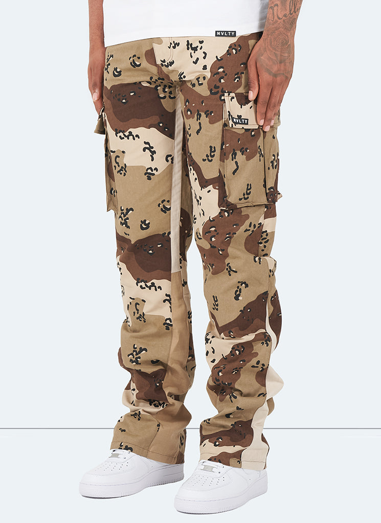 Vintage Flare Cargohose – Wüstentarn