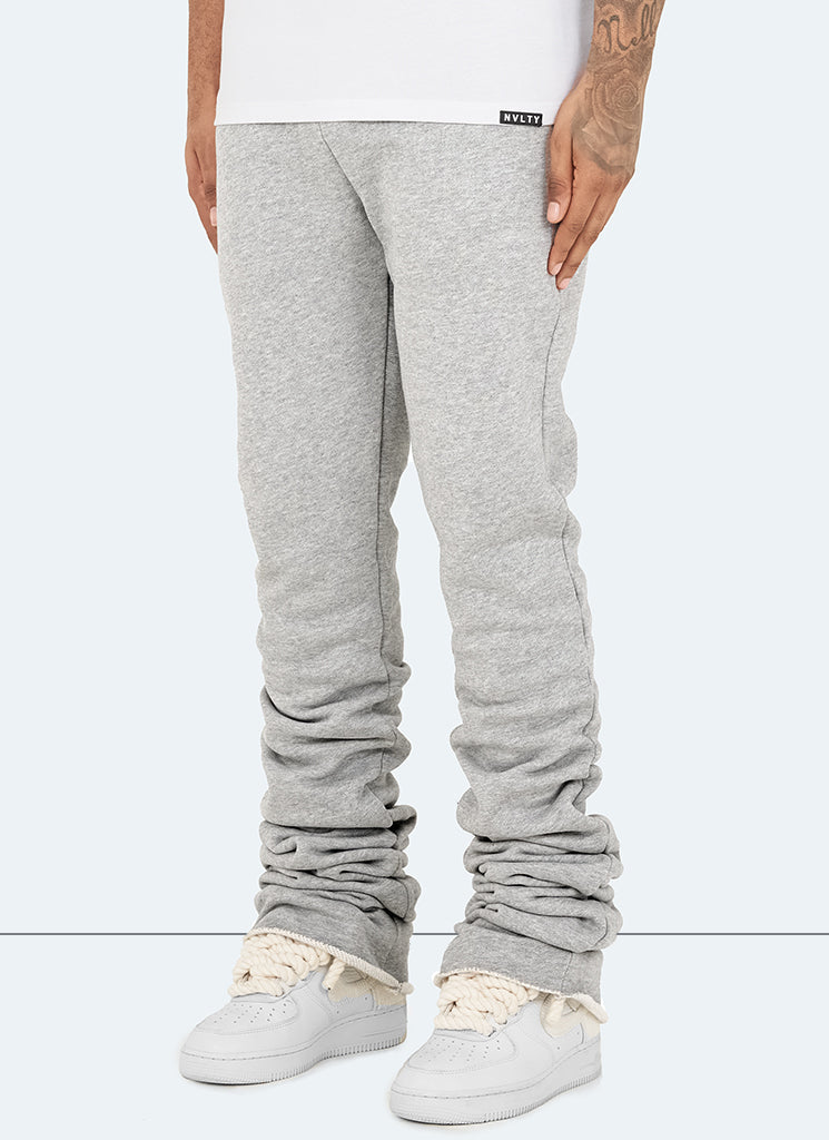 Pantalon de jogging vintage à imprimé empilé - Gris 