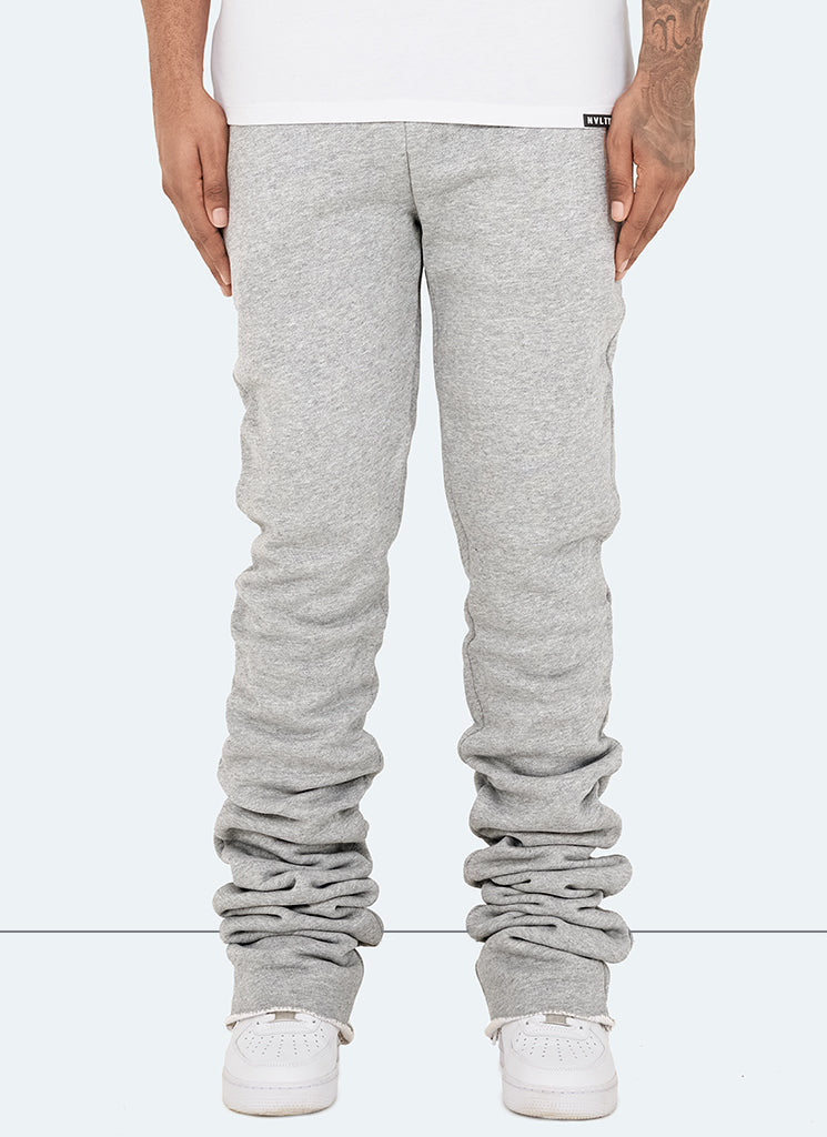 Pantalon de jogging vintage à imprimé empilé - Gris 
