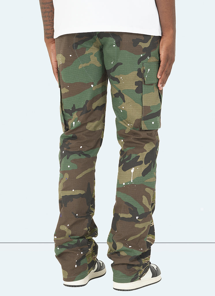 Cargos Flare Vintage - Peinture camouflage