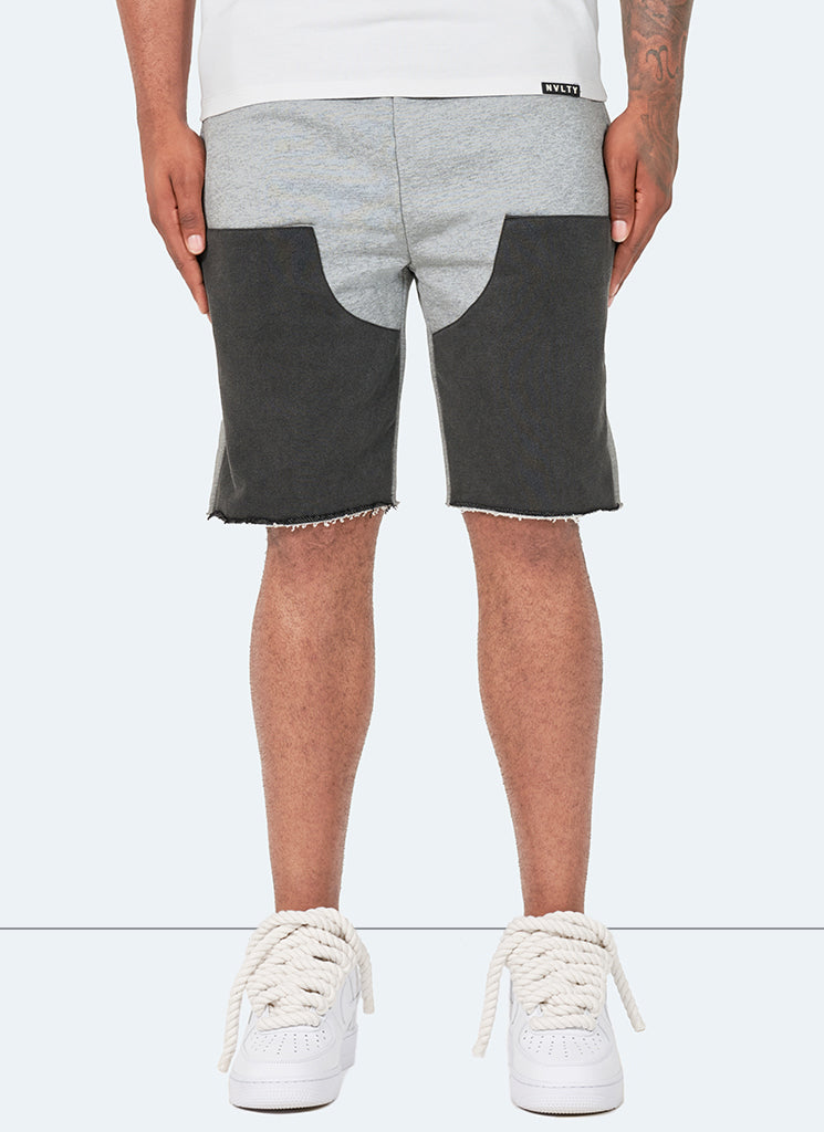 Short de charpentier vintage - Gris/Noir délavé
