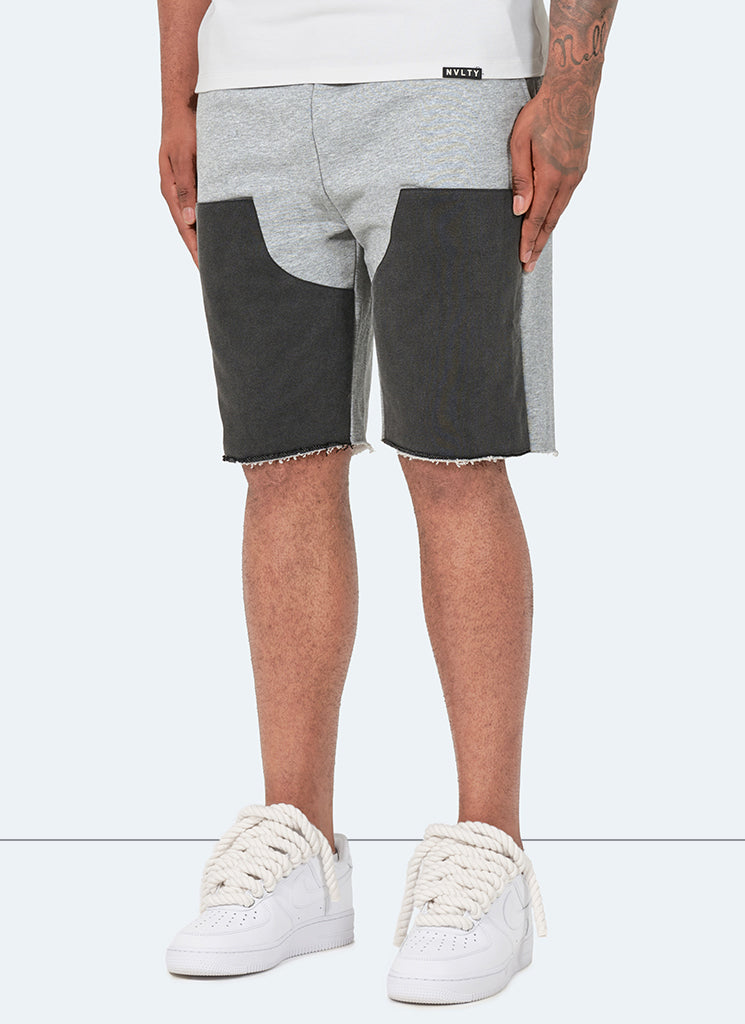 Short de charpentier vintage - Gris/Noir délavé