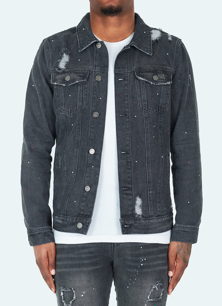 Veste en jean Paint - Gris