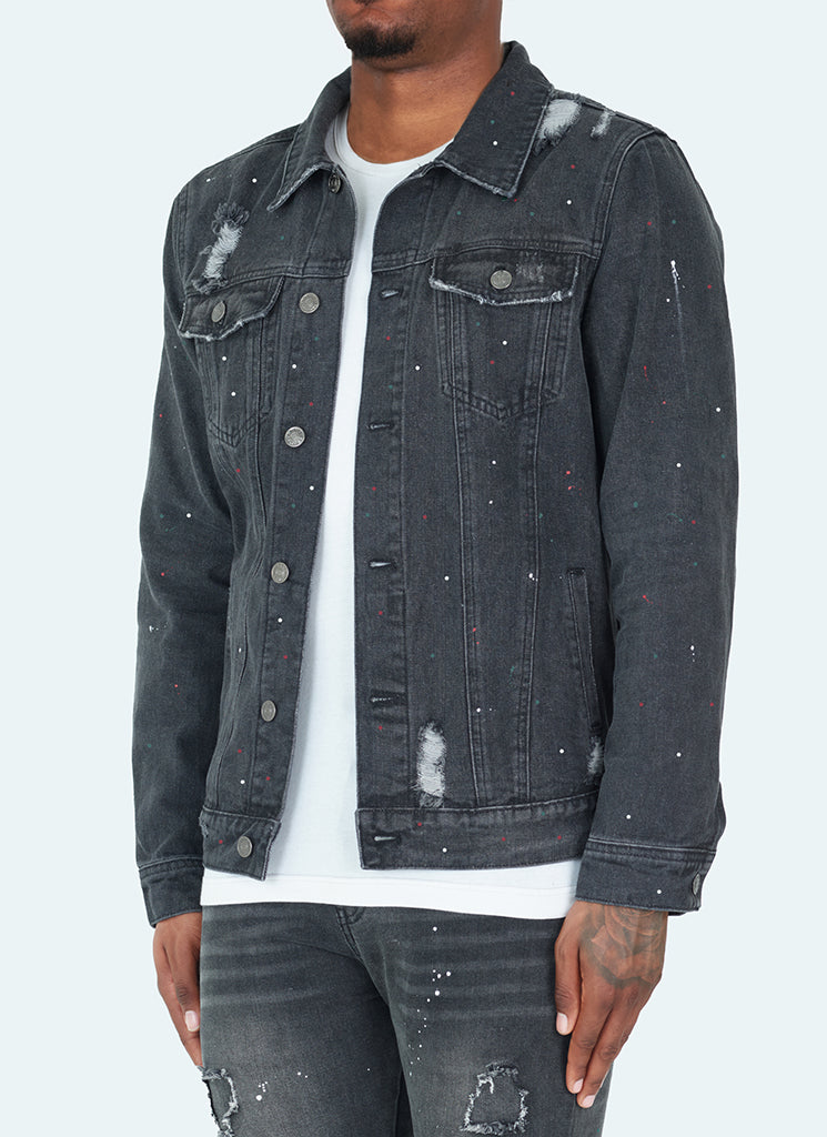 Veste en jean Paint - Gris
