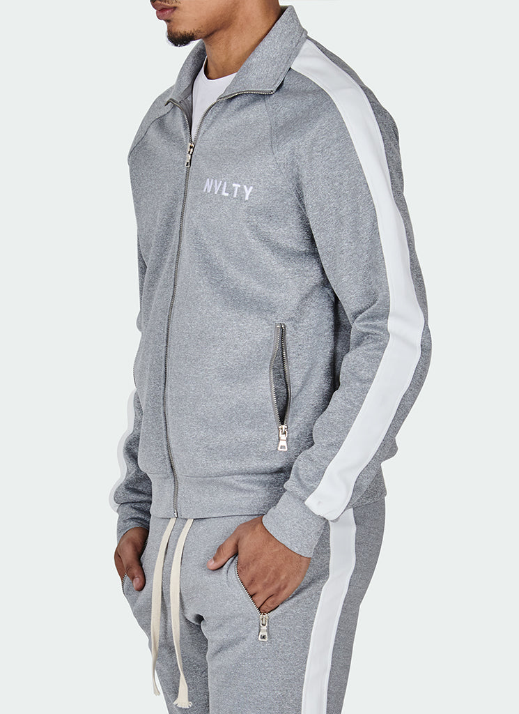 Veste de survêtement à panneaux - Gris/Blanc