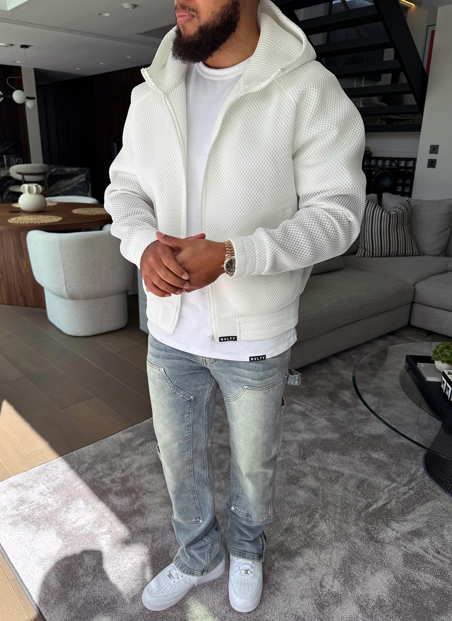 Scuba Structured Mesh Jacket - White