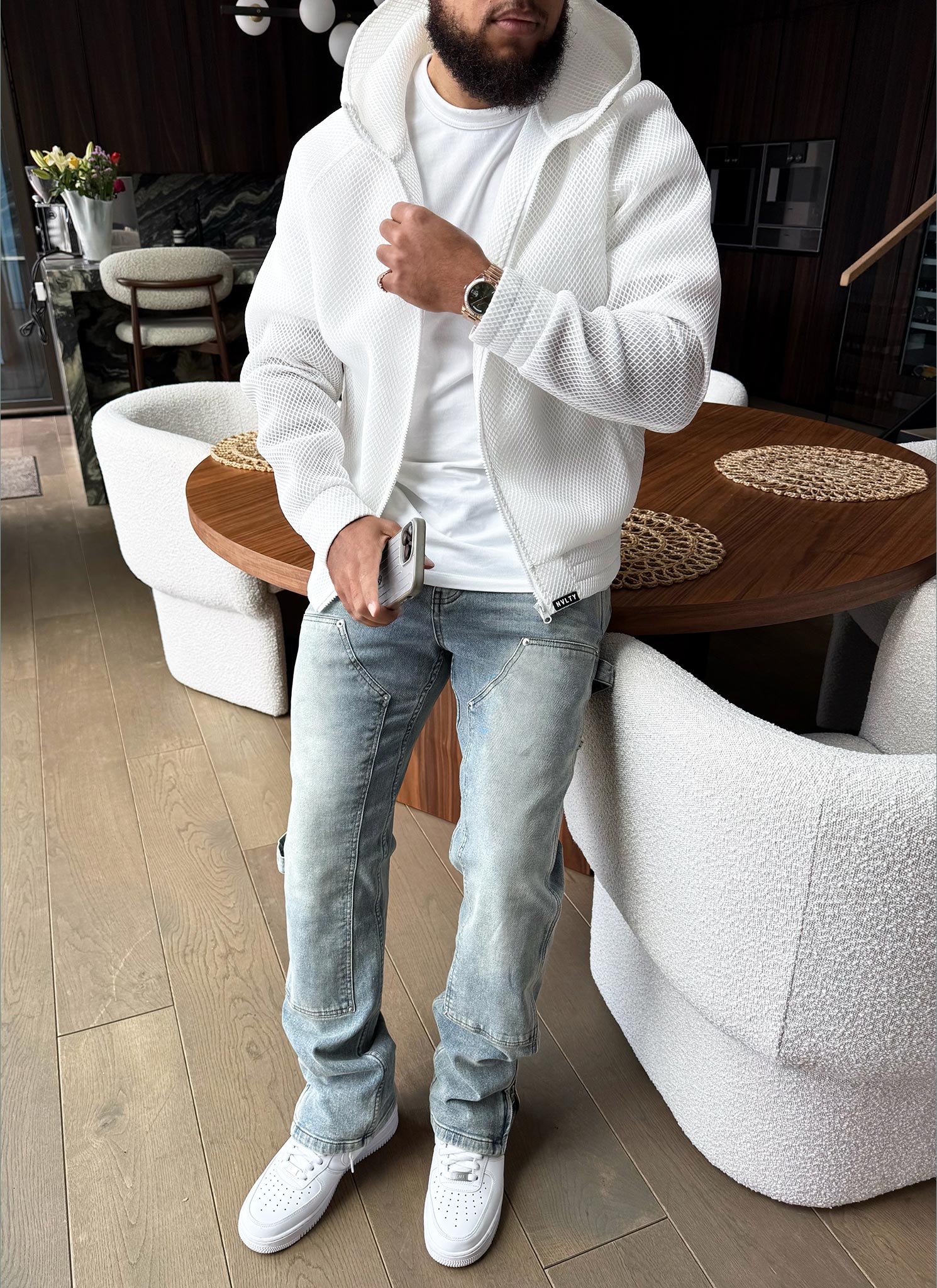 Scuba Structured Mesh Jacket - White