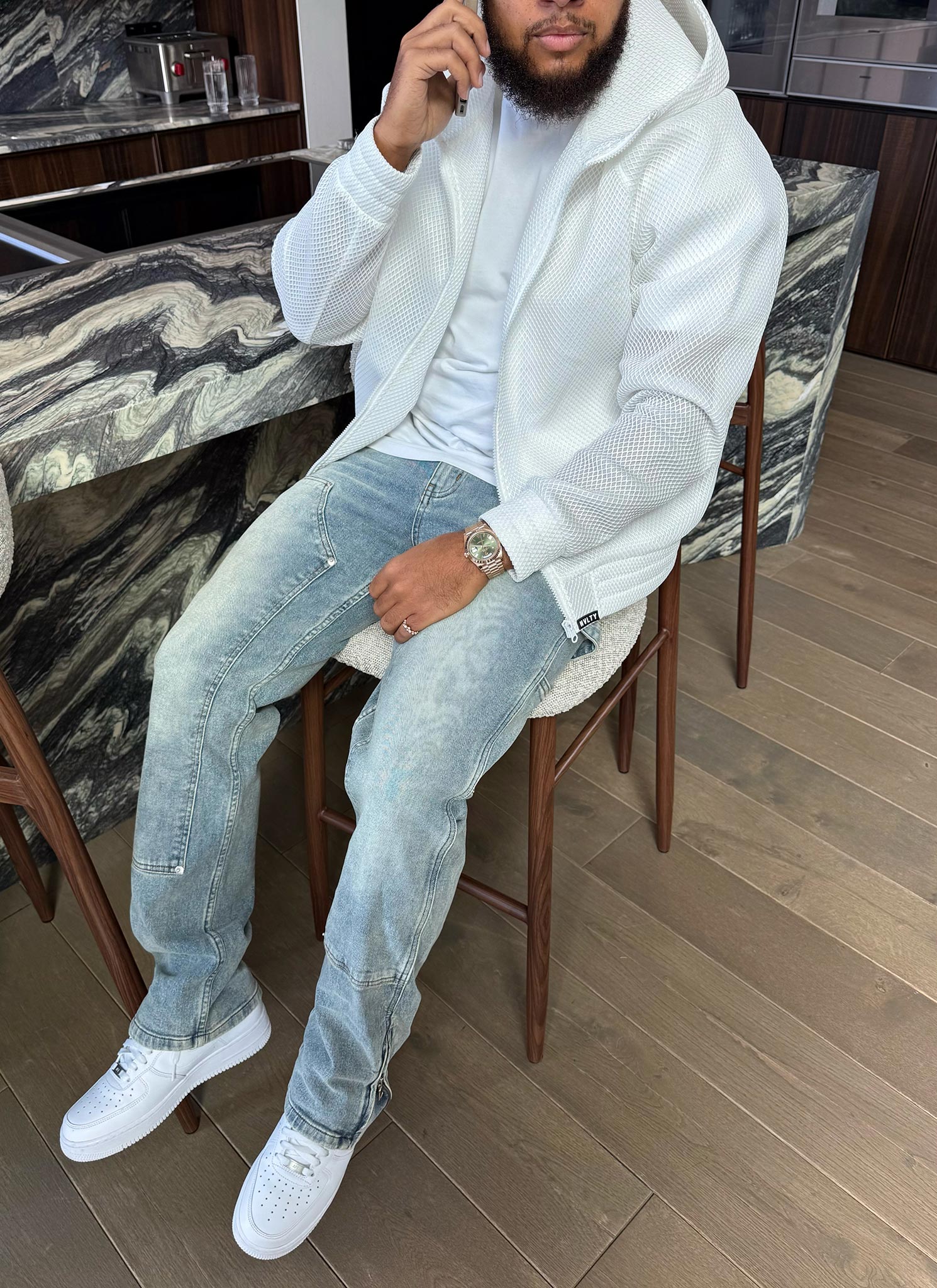 Scuba Structured Mesh Jacket - White