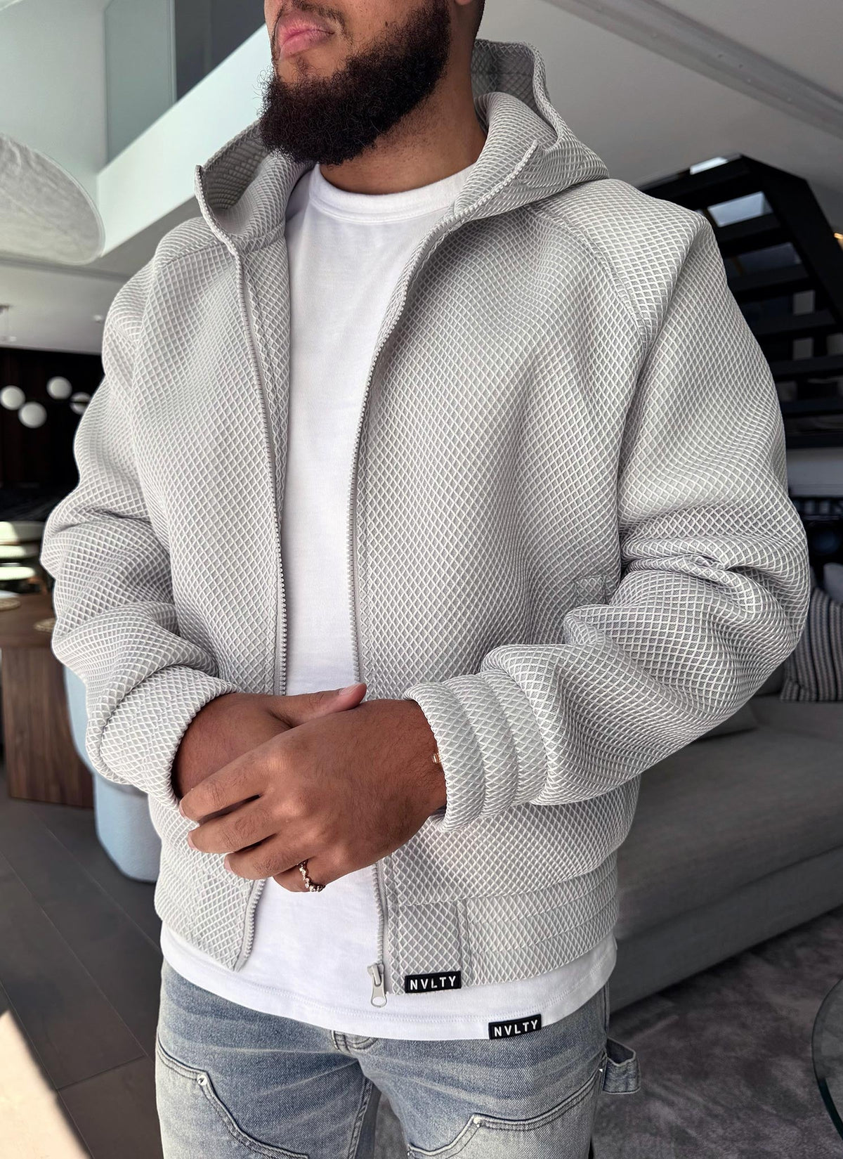 Scuba Structured Mesh Jacket - Grey