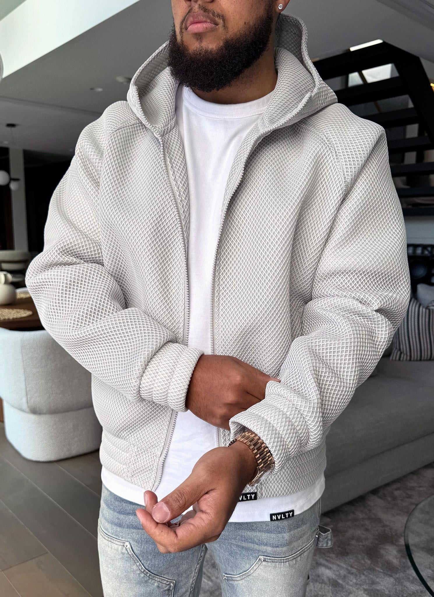 Scuba Structured Mesh Jacket - Grey