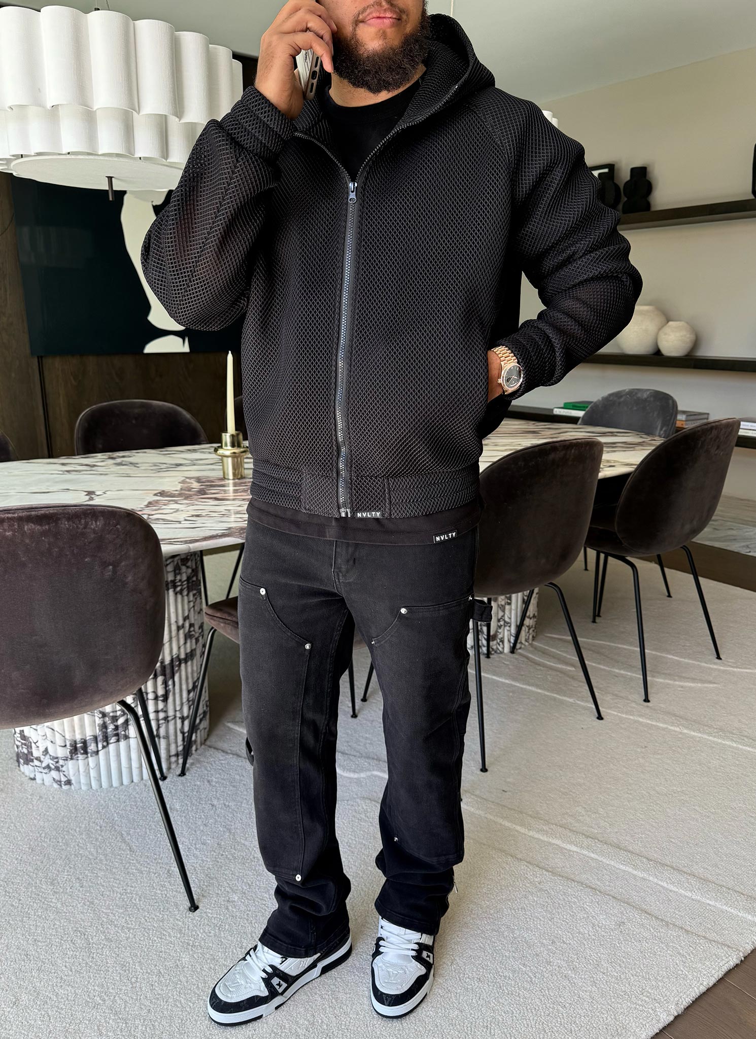 Scuba Structured Mesh Jacket - Black