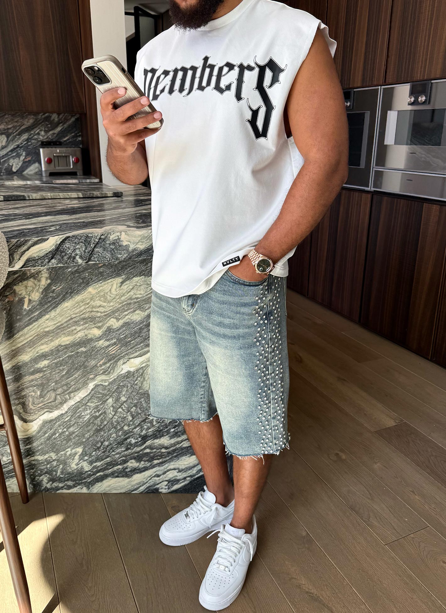 Members Arc Sleeveless T-Shirt - White