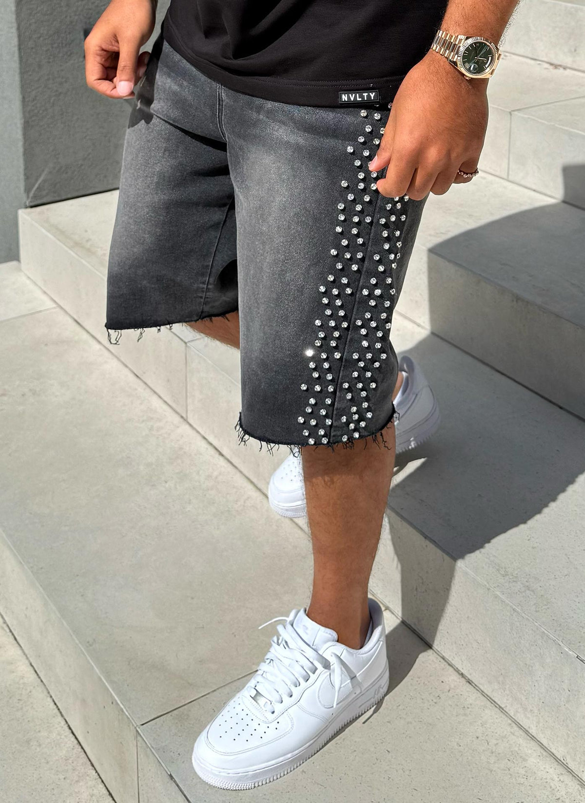 Short en jean vintage VVS - Noir