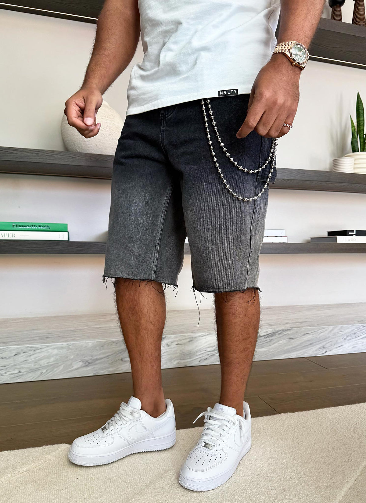 Chaîne de pantalon double perlée