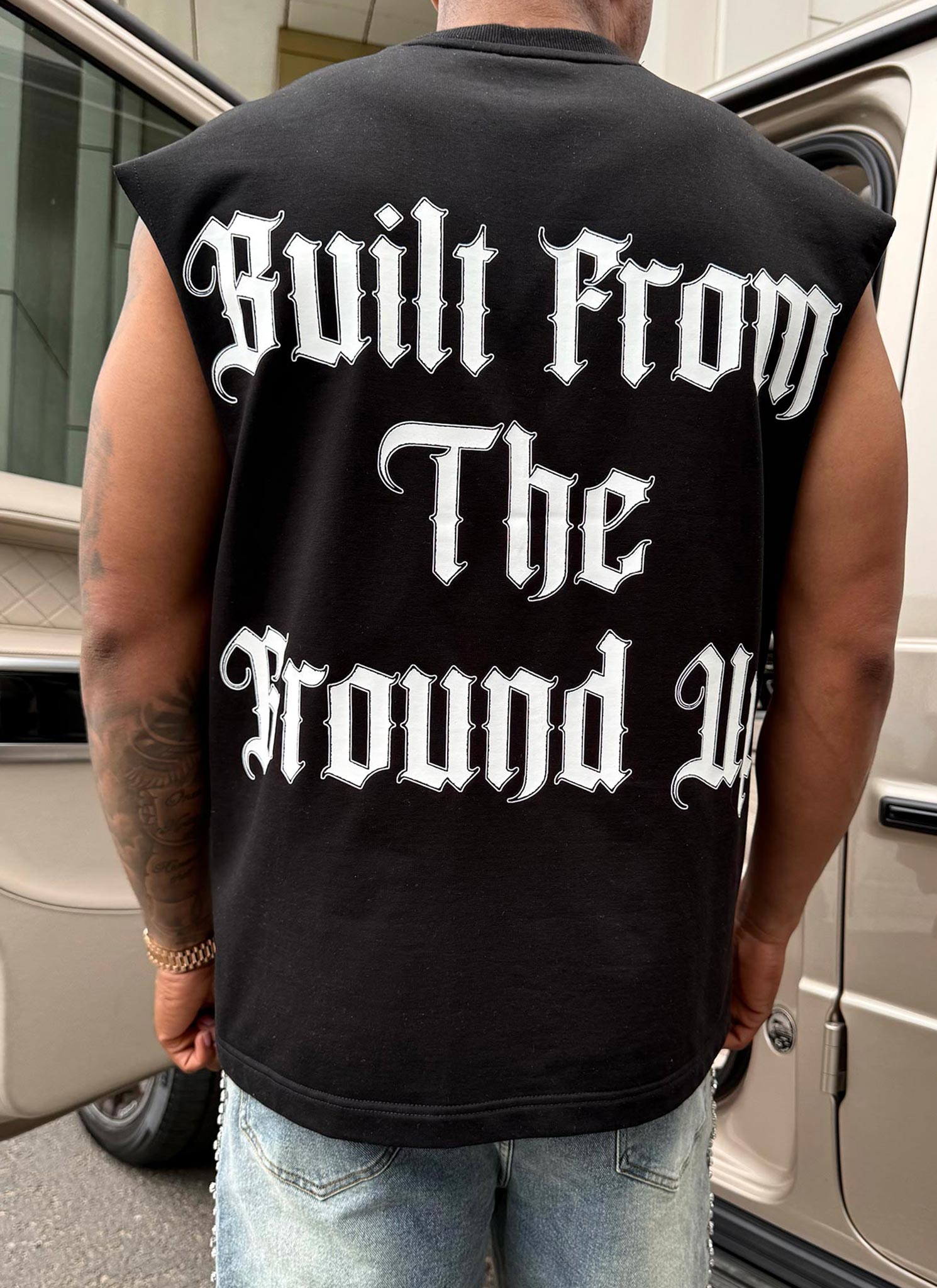 Members Arc Sleeveless T-Shirt - Black