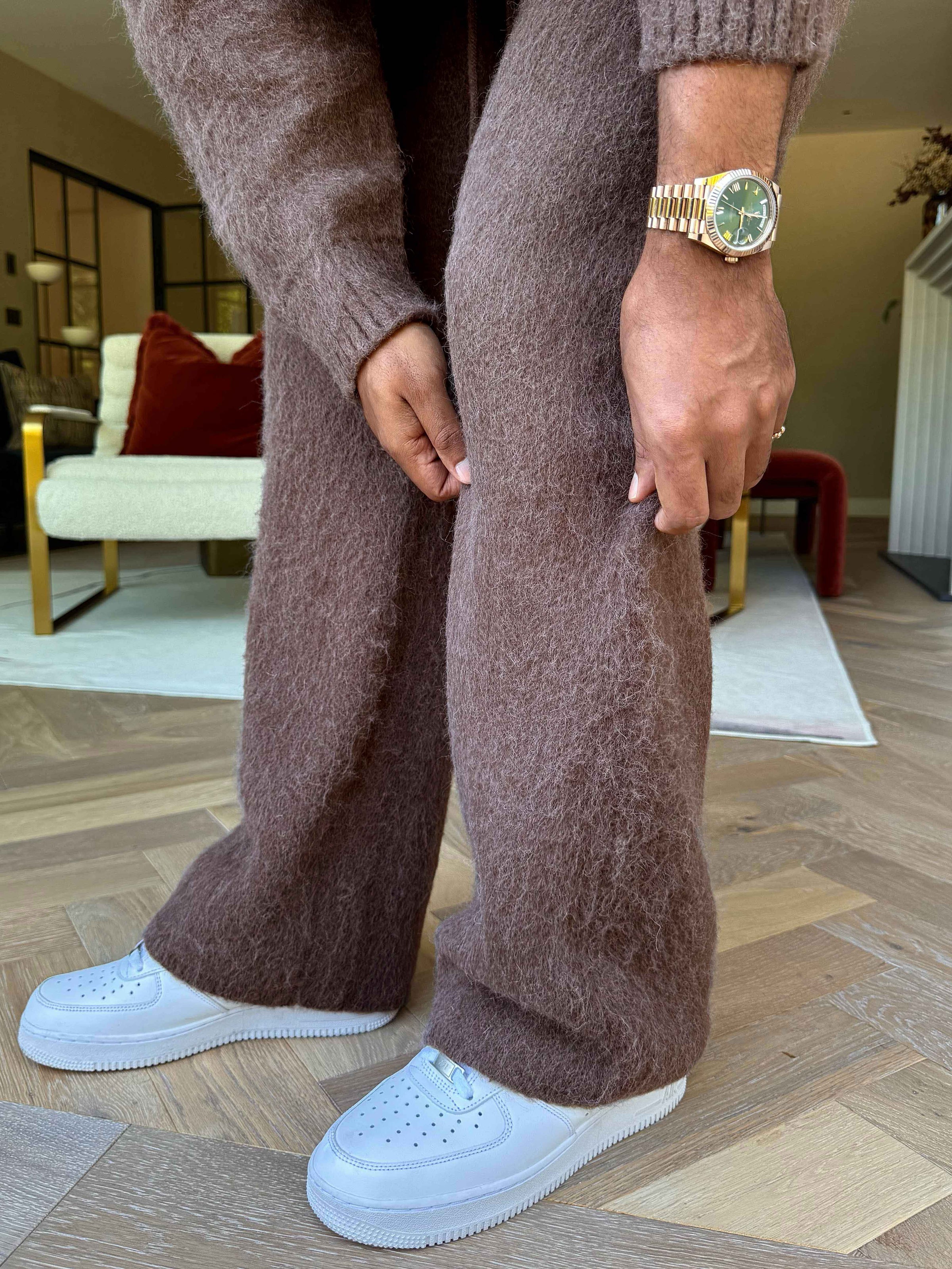 Mohair Joggers - Brown