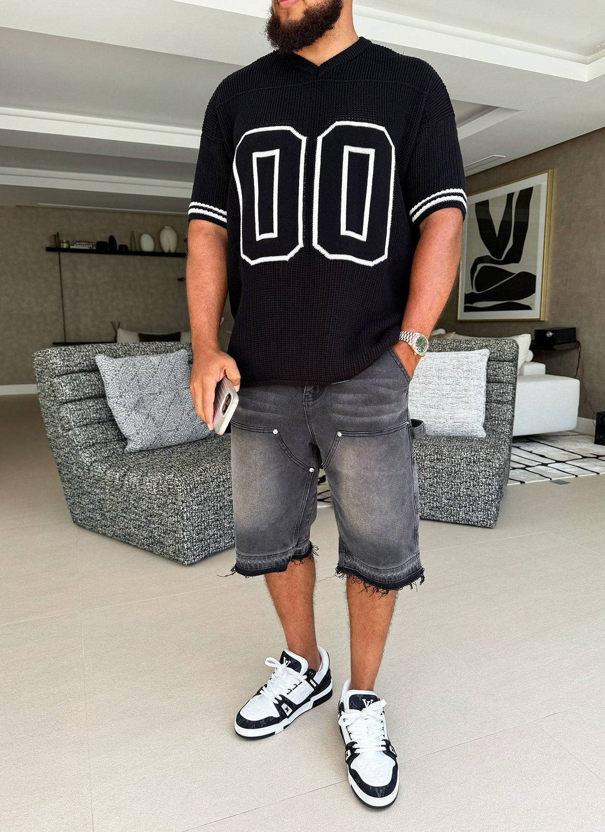 Knitted Members Jersey - Black