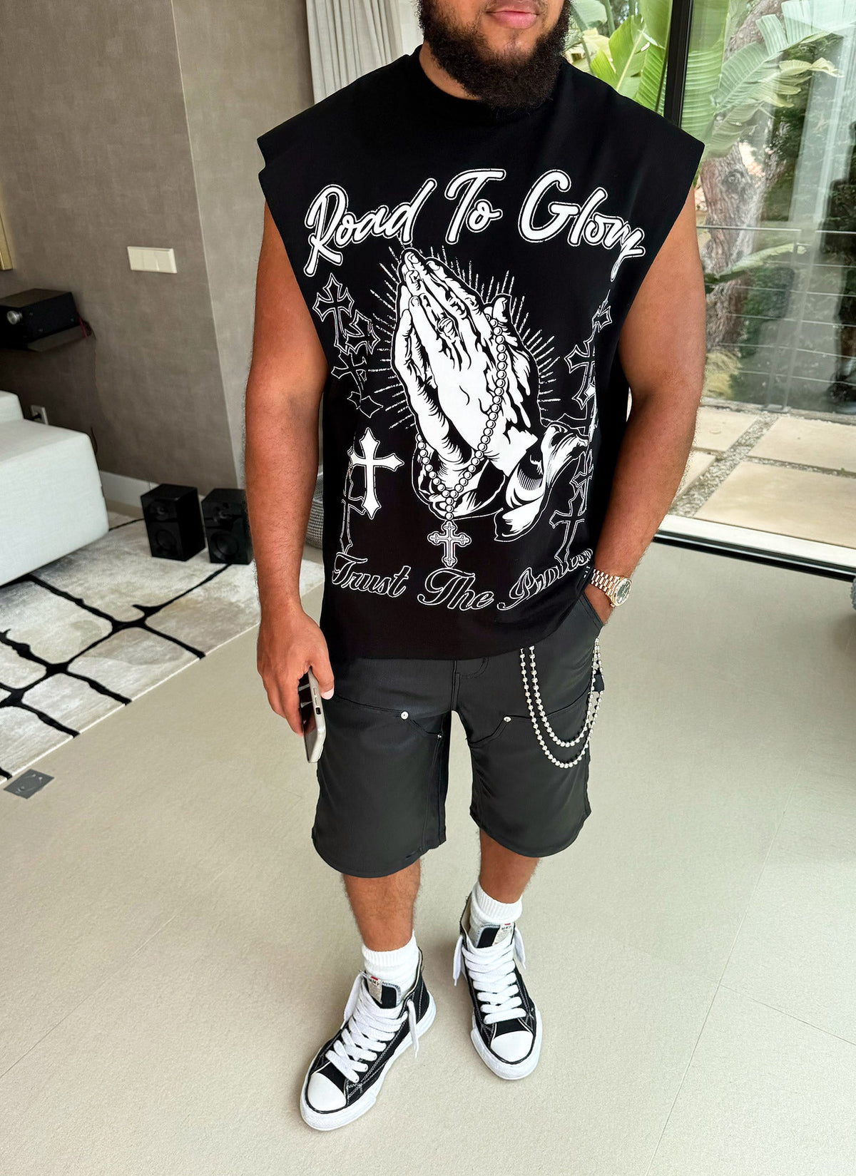 T-shirt sans manches « Road To Glory » - Noir