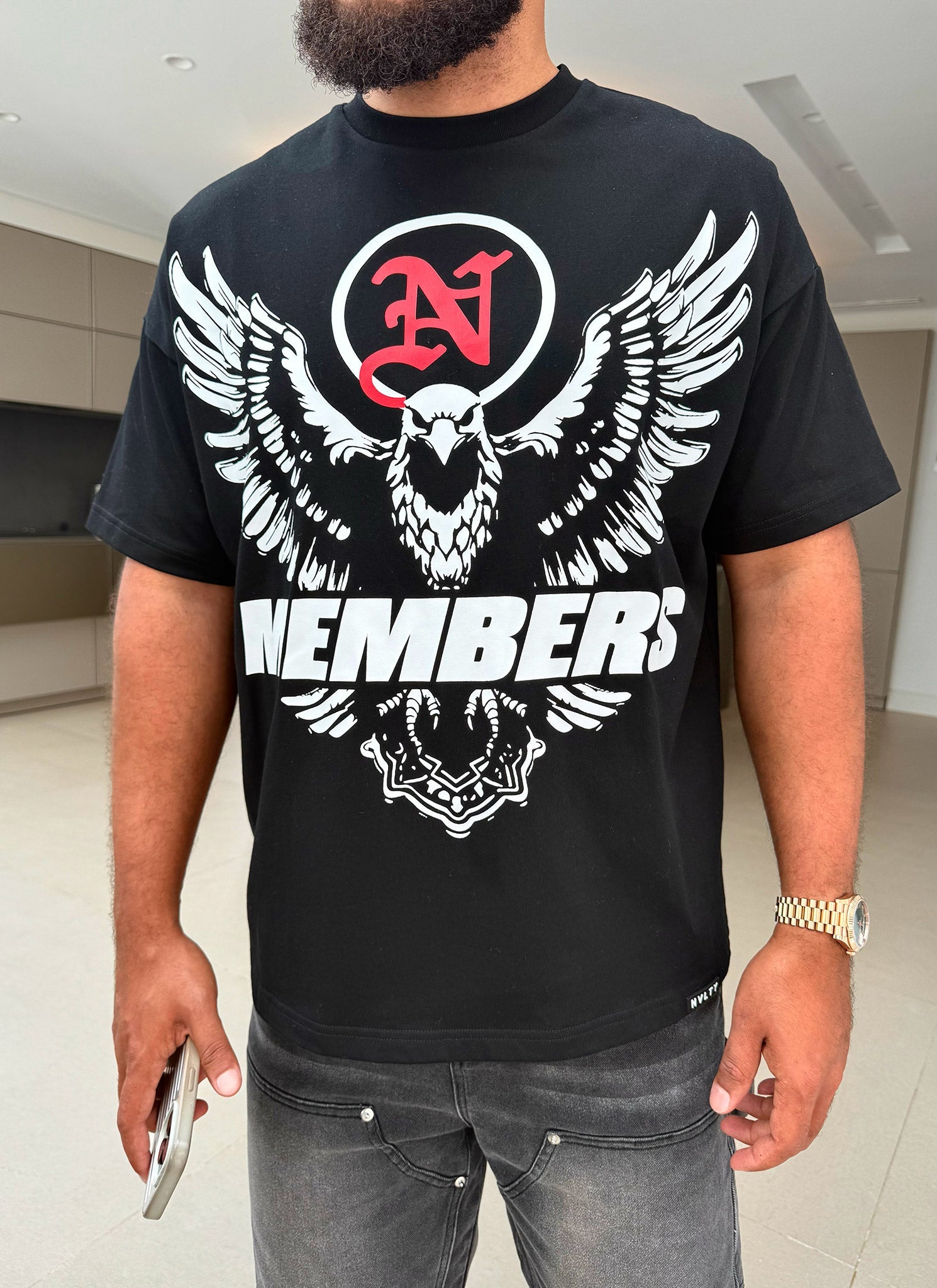 Members Eagle T-Shirt - Black