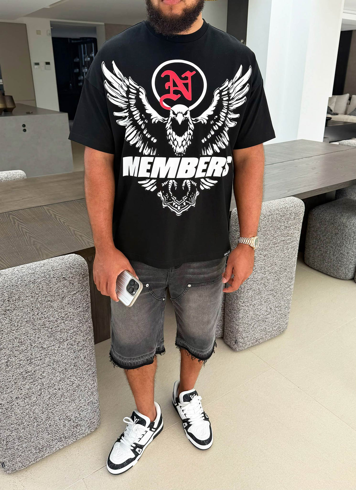 Members Eagle T-Shirt - Black